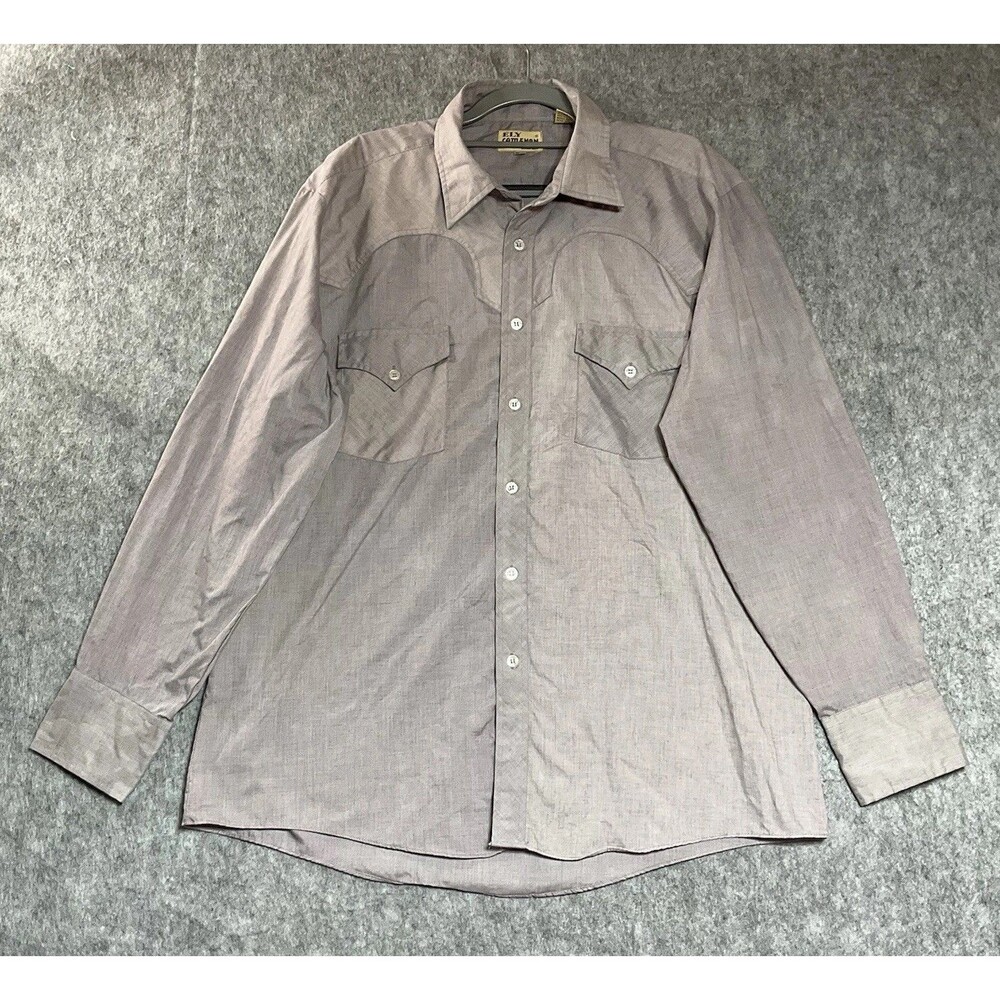 Vintage Ely Cattleman Shirt Mens Large Upcycled Western Cowboy Long Sleeve